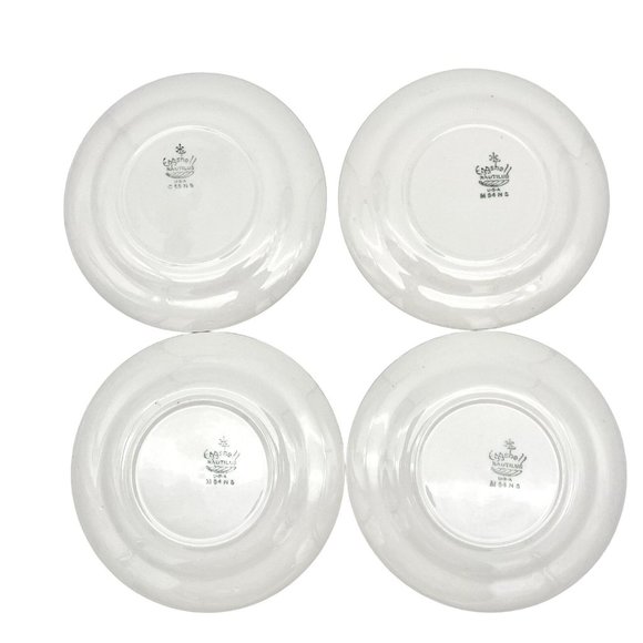 Eggshell Nautilus Set of 4 Plates 6 inch Cream Gold Trim Flowers - Picture 3 of 5